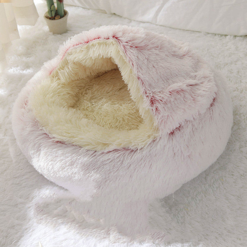 Snuggle Nest Warm Plush Cat Bed – Cozy Anti-Slip Winter Nest
