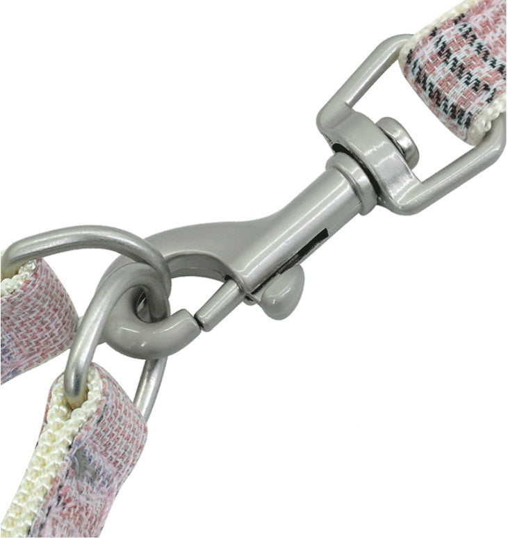 Cozy Plaid Fleece Dog Harness & Leash Set – Soft Padded, Adjustable, No-Pull Comfort