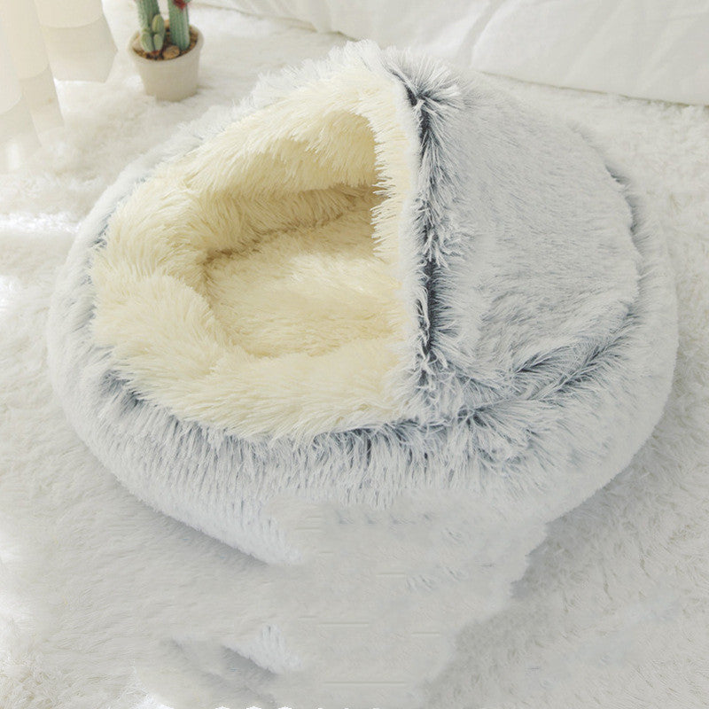 Snuggle Nest Warm Plush Cat Bed – Cozy Anti-Slip Winter Nest