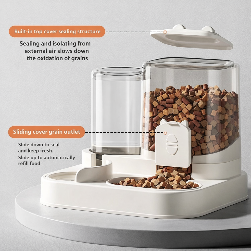 Hydra Bowl Smart Gravity Pet Feeder & Water Dispenser – No-Spill Automatic Bowl