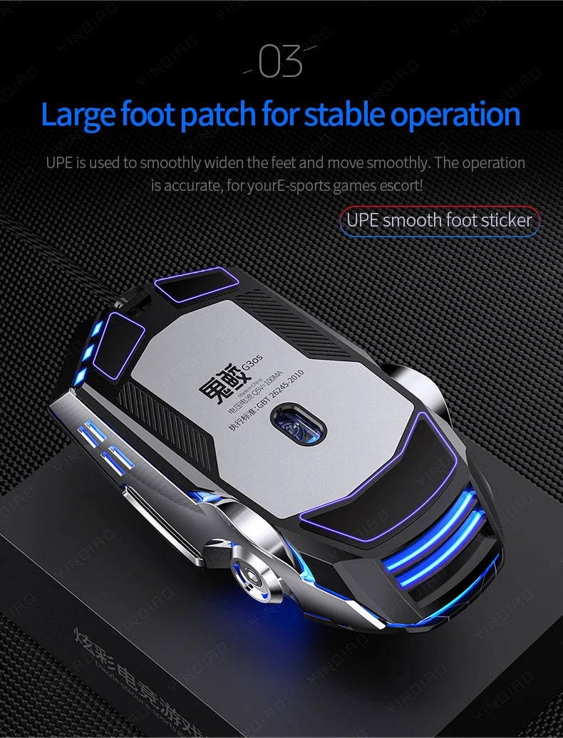 Ergonomic RGB Wired Gaming Mouse 3200DPI | Silent LED Backlit USB Optical Mouse with 6 Buttons for PC, Laptop & Gamers