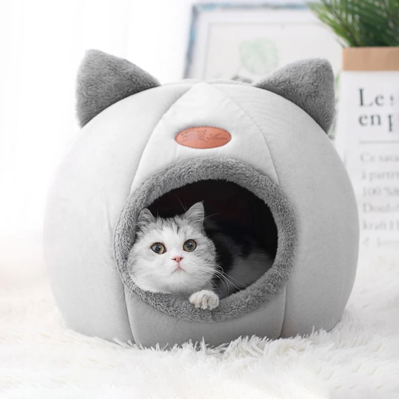 Cozy Cat Cave Bed & Puppy Tent | Warm Winter Nest for Deep Sleep Comfort – Soft Indoor House for Cats & Small Dogs