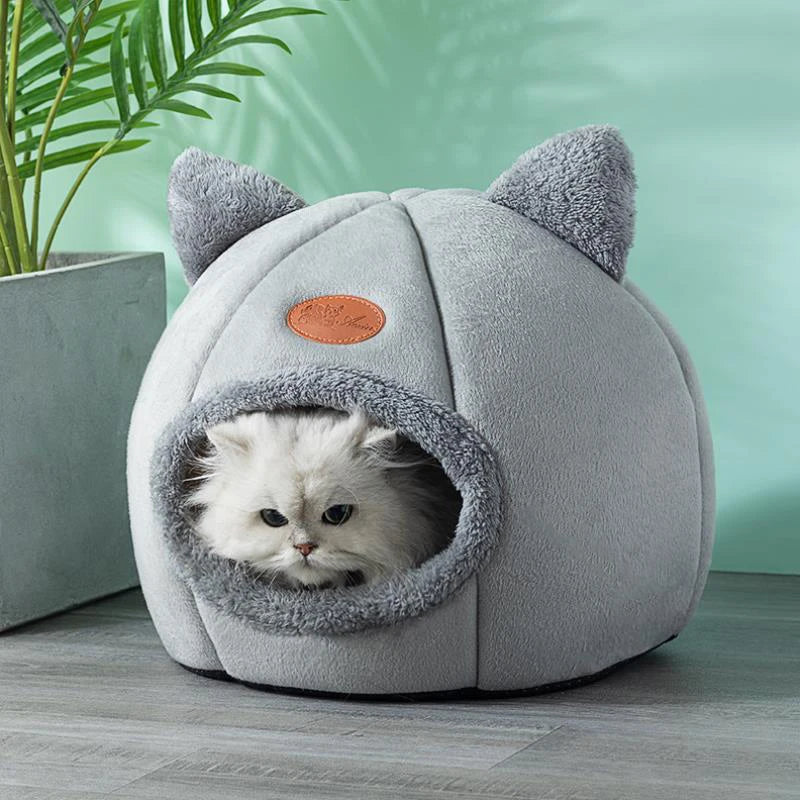 Cozy Cat Cave Bed & Puppy Tent | Warm Winter Nest for Deep Sleep Comfort – Soft Indoor House for Cats & Small Dogs