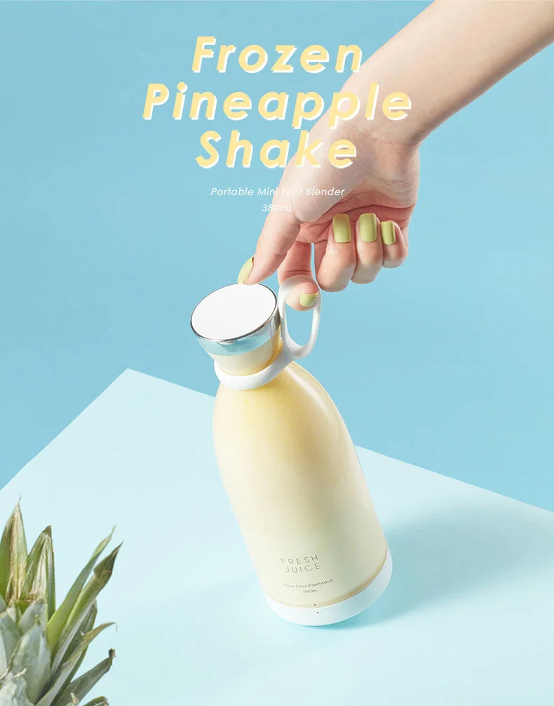 Portable Electric Juicer Blender - USB Rechargeable Mini Fruit Mixer | Smoothie & Milkshake Maker for Travel, Home & Gym