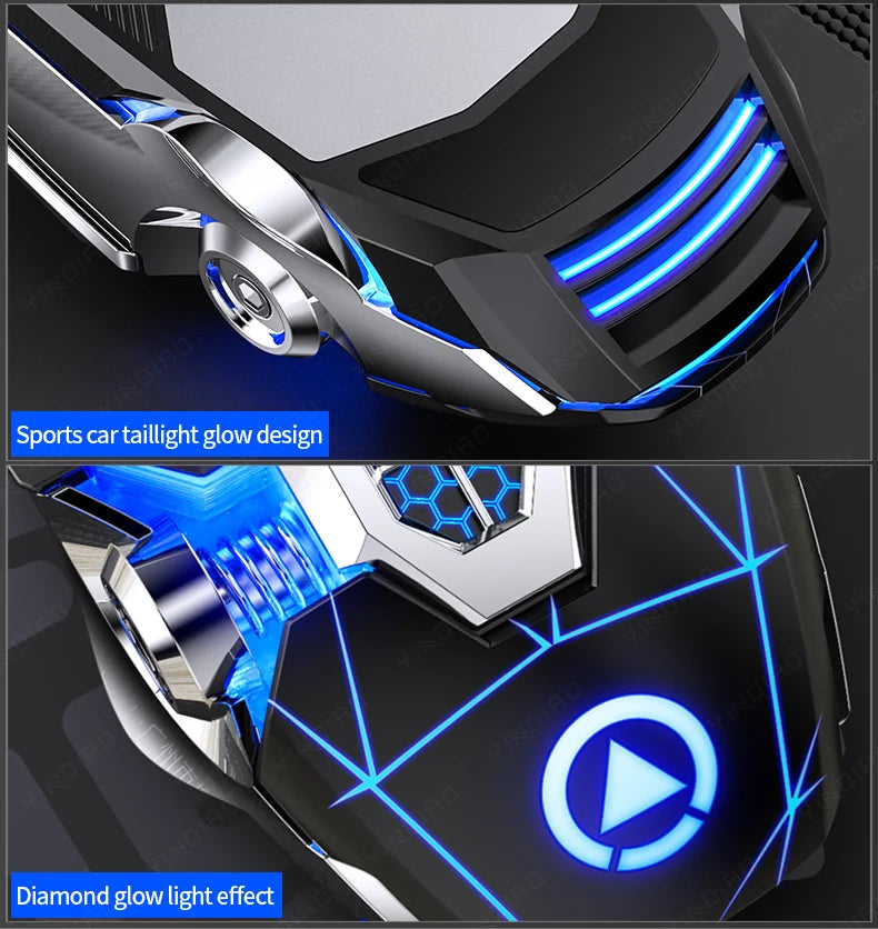 Ergonomic RGB Wired Gaming Mouse 3200DPI | Silent LED Backlit USB Optical Mouse with 6 Buttons for PC, Laptop & Gamers