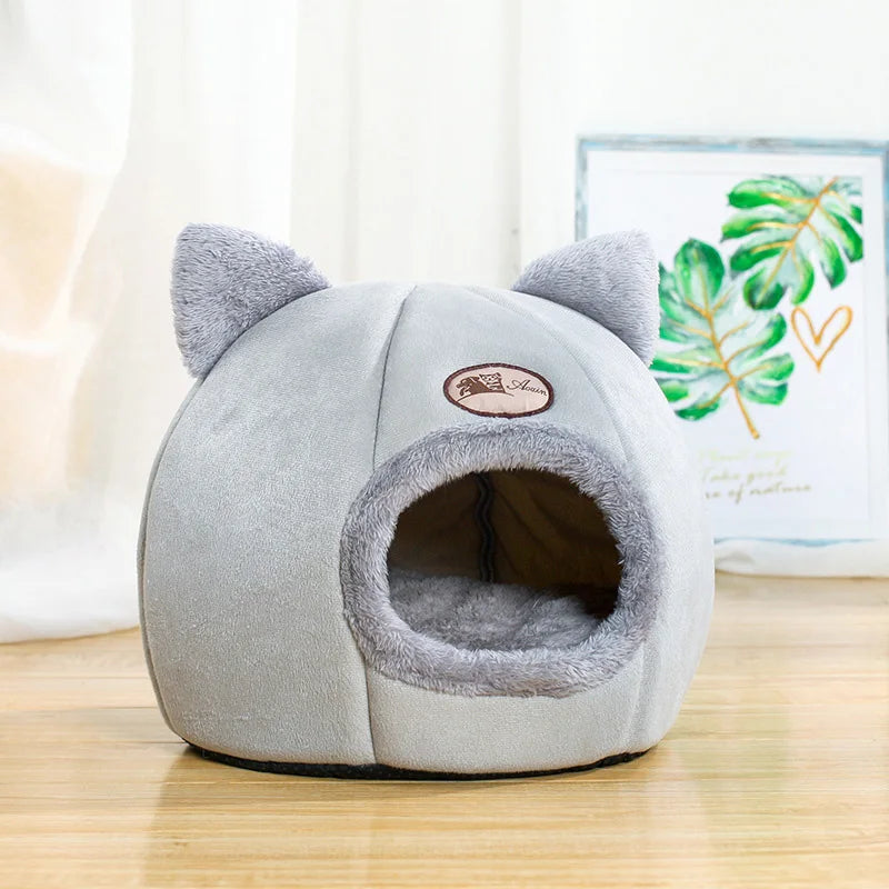 Cozy Cat Cave Bed & Puppy Tent | Warm Winter Nest for Deep Sleep Comfort – Soft Indoor House for Cats & Small Dogs
