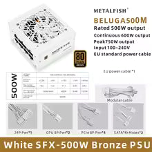 METALFISH SFX 500W / 600W White Full-Modular 80+ Bronze PSU | Silent Mini ITX Power Supply (100–240V)
