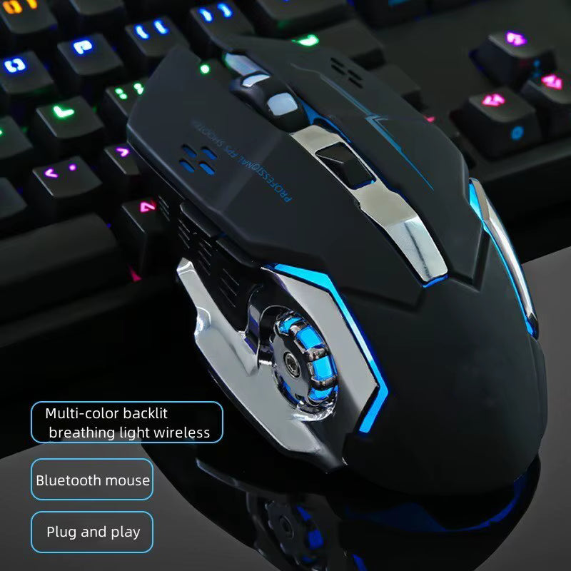 OBAME Rechargeable Wireless Gaming Mouse | Silent Bluetooth RGB Mouse with USB Receiver