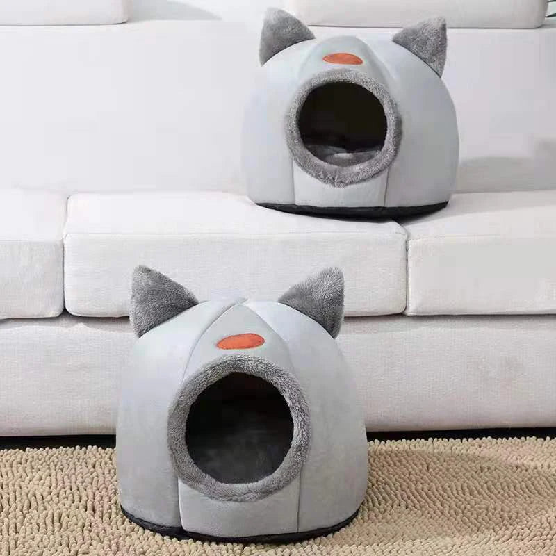 Cozy Cat Cave Bed & Puppy Tent | Warm Winter Nest for Deep Sleep Comfort – Soft Indoor House for Cats & Small Dogs
