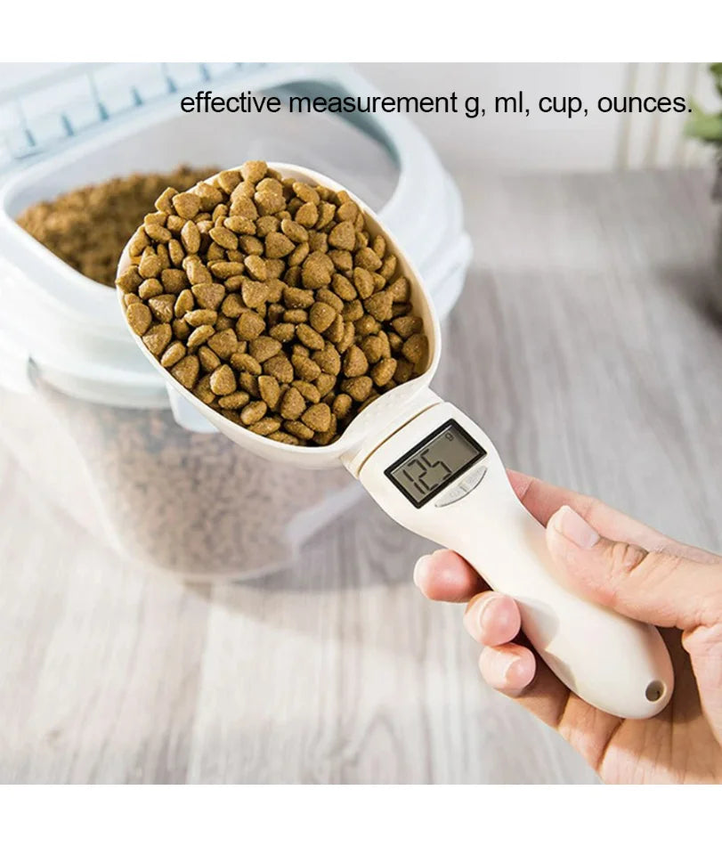 Digital Pet Food Measuring Scoop – Electronic Spoon Scale with LED Display | Precise Food Portion Control for Dogs & Cats