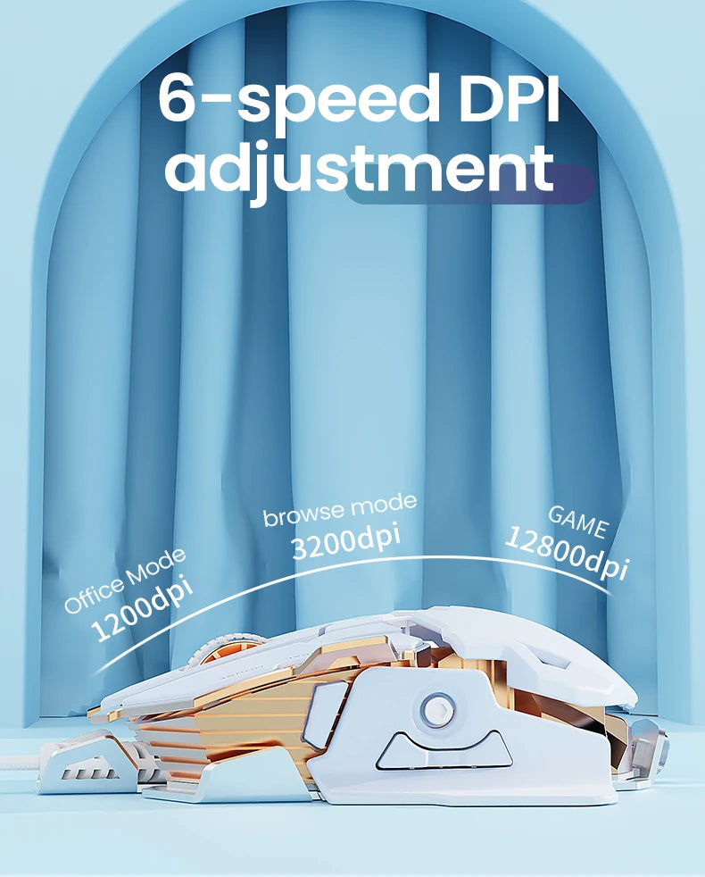 EWEADN G5 RGB Wired Gaming Mouse | Macro Function, Silent/Audible Click, Ergonomic Design for Laptop & PC