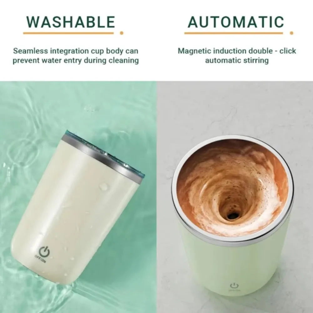 Automatic Self-Stirring Magnetic Mug - Stainless Steel Coffee & Milk Mixing Cup With USB Portable