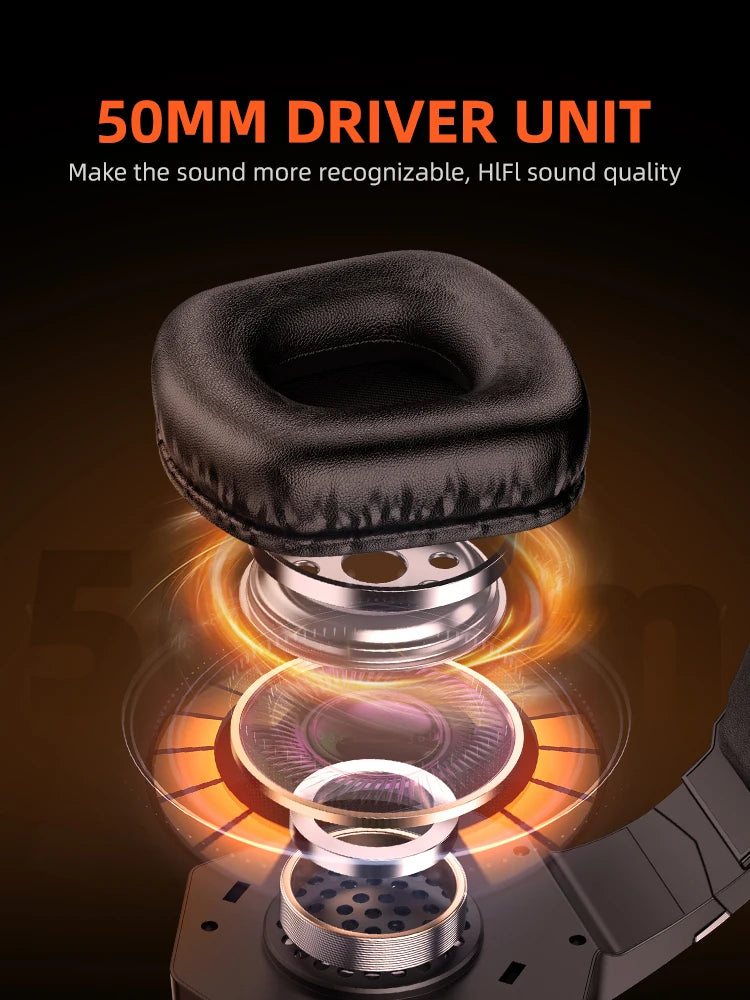 ONIKUMA GT806 Tri-Mode Wireless Gaming Headset with Detachable Mic | 2.4GHz, Bluetooth 5.3 & Wired Modes | RGB Lights, Noise-Cancelling, Deep Bass