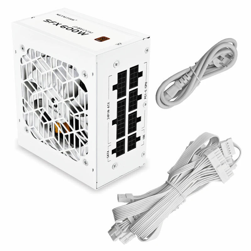 METALFISH SFX 500W / 600W White Full-Modular 80+ Bronze PSU | Silent Mini ITX Power Supply (100–240V)