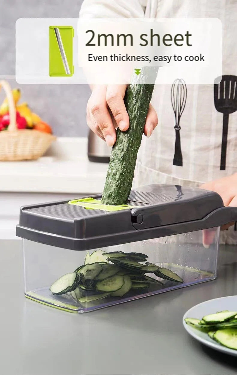 14/16 in 1 Multifunction Vegetable Chopper, Slicer, Dicer & Gater for Effortless Meal Prep