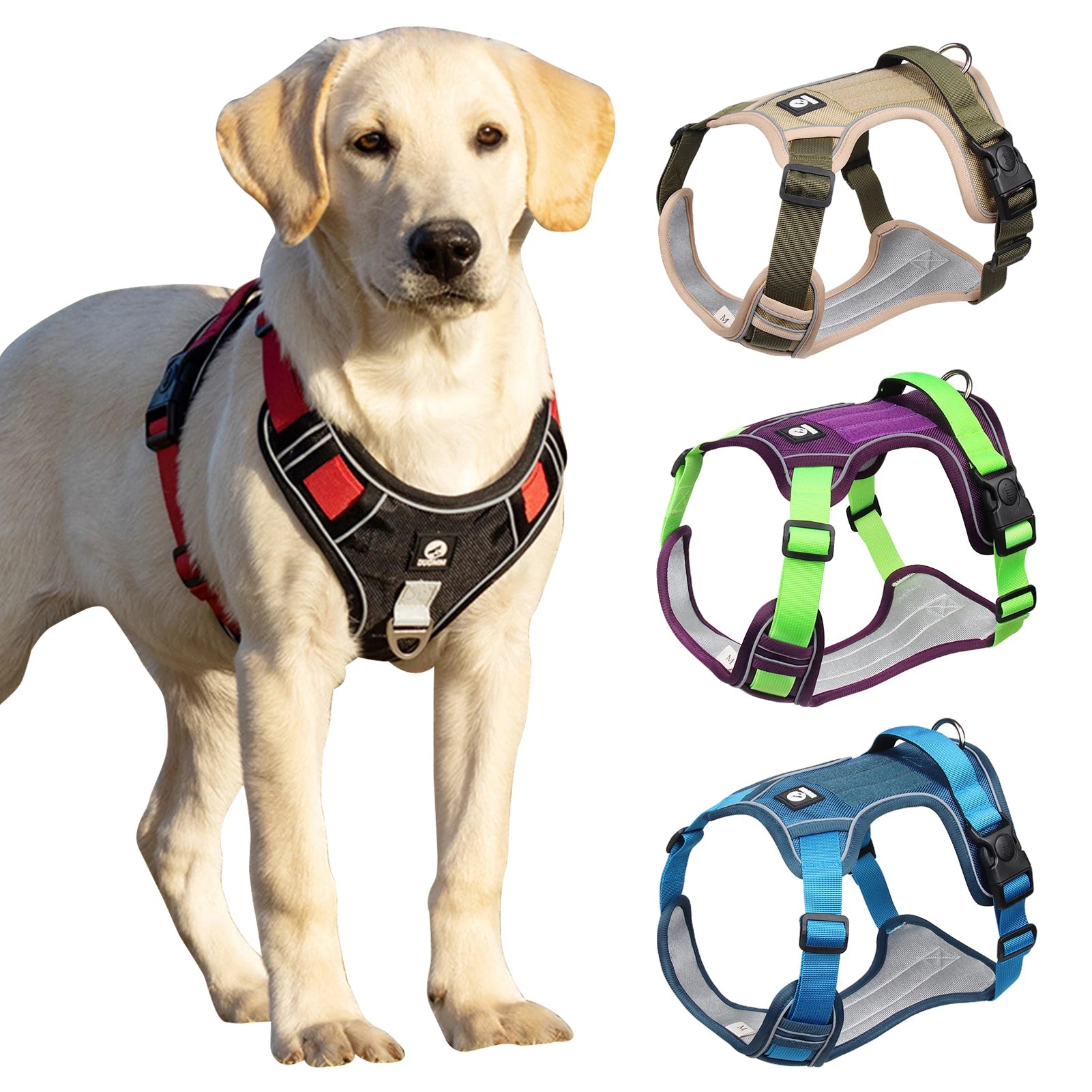Reflective No-Pull Harness | Adjustable Tactical Vest for Medium & Large Dogs - Durable 1680D Oxford Waterproof Design