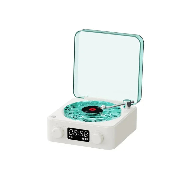 Aesthetic Retro Vinyl Turntable Speaker with RGB Glow & 360° Sound