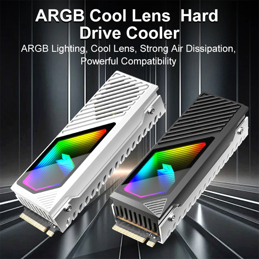 M.2 NVMe SSD Cooler — Aluminum ARGB Heatsink with Mini Fan (2280)