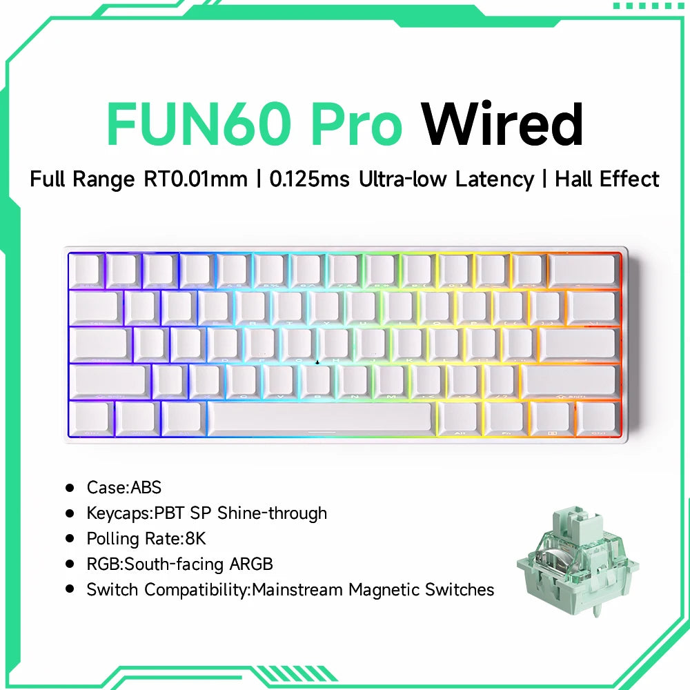 Pro-Level Precision: AKKO x MONSGEEK FUN60 PRO & MAX Wireless 60% Mechanical Keyboard with Magnetic Switches & Customizable RGB