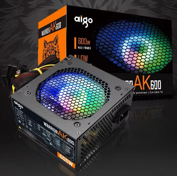 Aigo AK RGB Power Supply 500W–1000W | Gaming ATX PSU with 120mm Fan