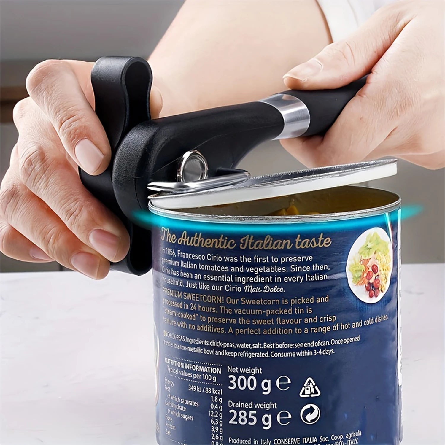 Ergonomic Safety Can Opener|SmoothEdge Manual Tin Opener for Effortless Kitchen Use