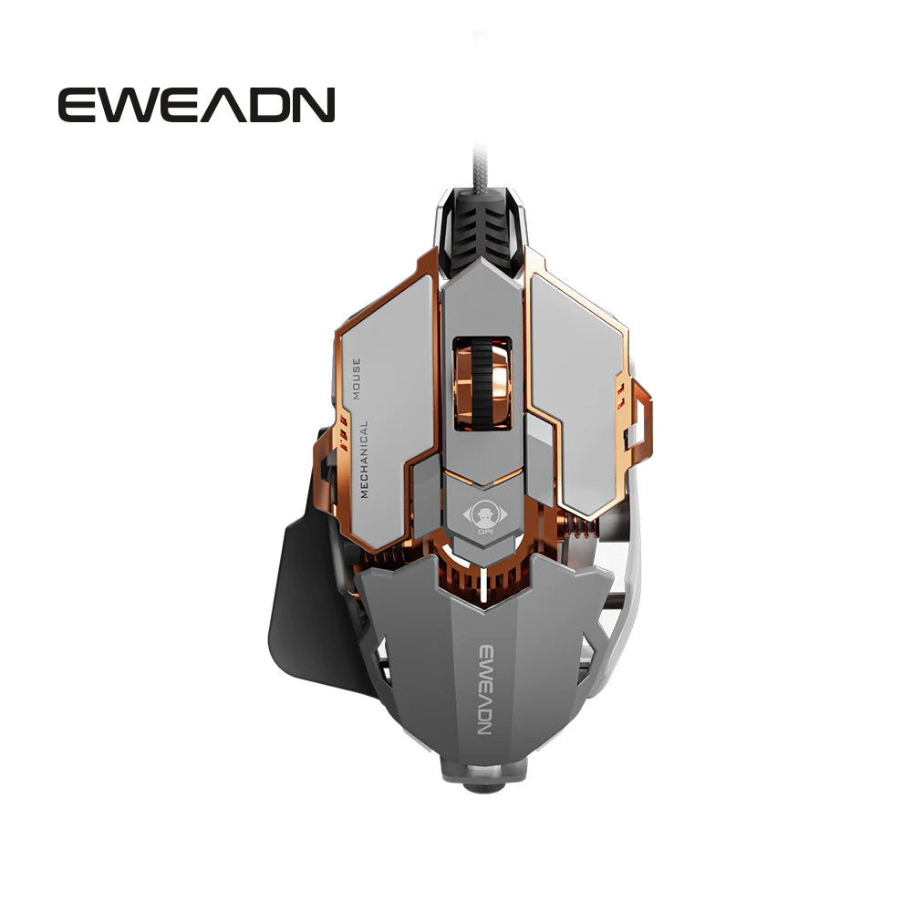 EWEADN G5 RGB Wired Gaming Mouse | Macro Function, Silent/Audible Click, Ergonomic Design for Laptop & PC