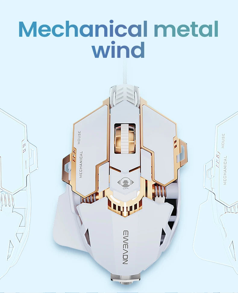 EWEADN G5 RGB Wired Gaming Mouse | Macro Function, Silent/Audible Click, Ergonomic Design for Laptop & PC