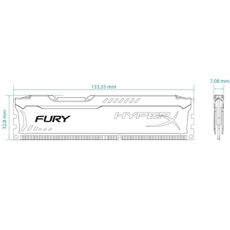 Fury x Hyper DDR3 Desktop RAM Kit — 8GB (2×4GB) / 16GB (2×8GB) | 1333/1600/1866MHz | 240-Pin DIMM
