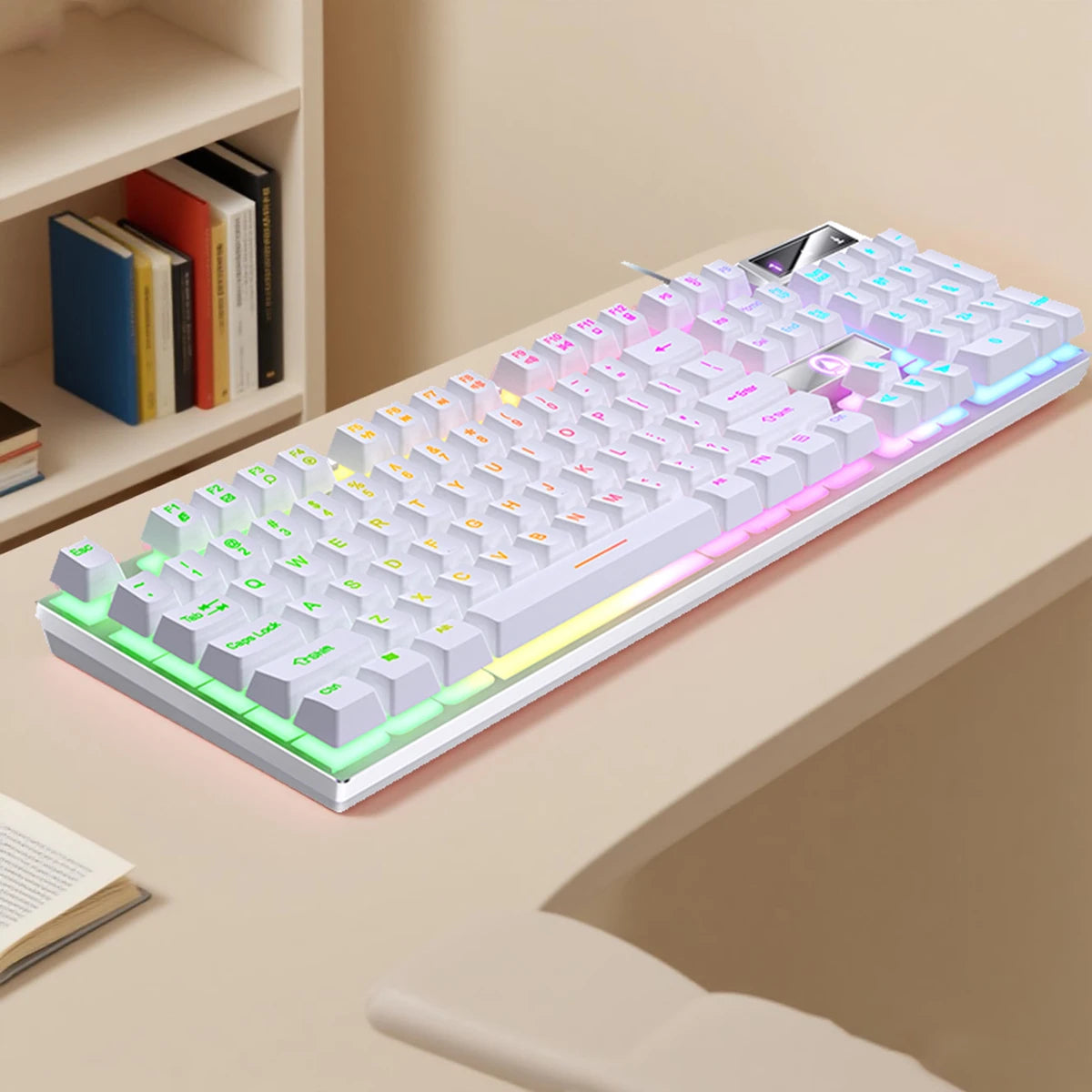 YINDIAO K500 Wired Gaming Keyboard with Numpad | Low-Profile Silent Keys, Ergonomic Design, USB Plug & Play for PC, Laptop & Office