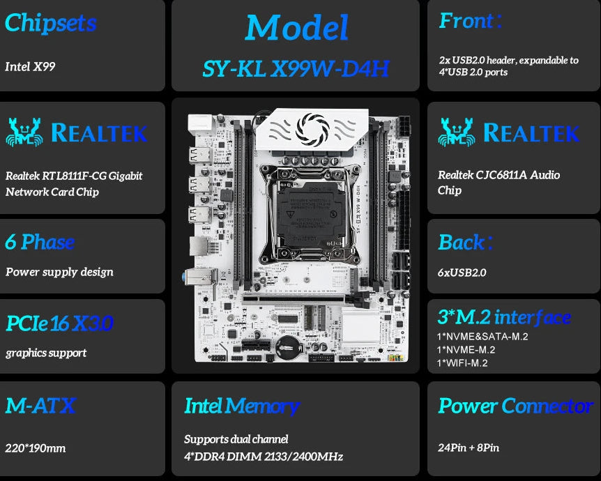 SOYO X99 Gaming Motherboard | LGA 2011-3 | Supports Xeon E5 Series | Dual-Channel DDR4