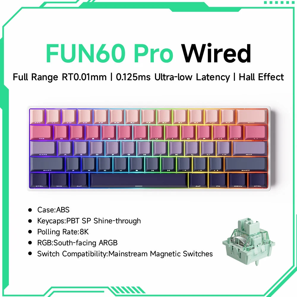Pro-Level Precision: AKKO x MONSGEEK FUN60 PRO & MAX Wireless 60% Mechanical Keyboard with Magnetic Switches & Customizable RGB