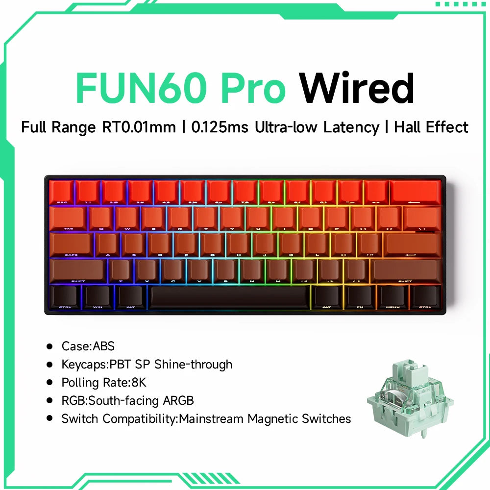 Pro-Level Precision: AKKO x MONSGEEK FUN60 PRO & MAX Wireless 60% Mechanical Keyboard with Magnetic Switches & Customizable RGB