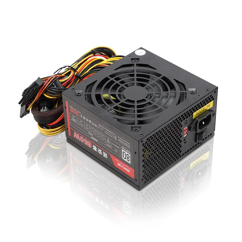 ATX 650W Gaming Power Supply | 600W Rated Silent PSU with 120mm Fan for Desktop PC