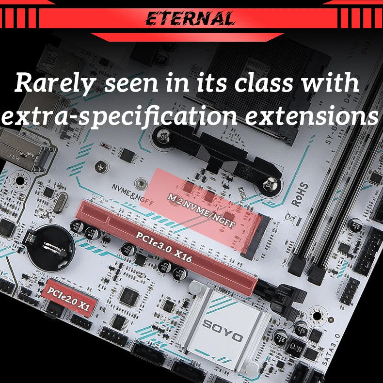 SOYO B450M Gaming Motherboard | AM4 Socket | DDR4 | NVMe M.2 | Supports AMD Ryzen 5600 CPU