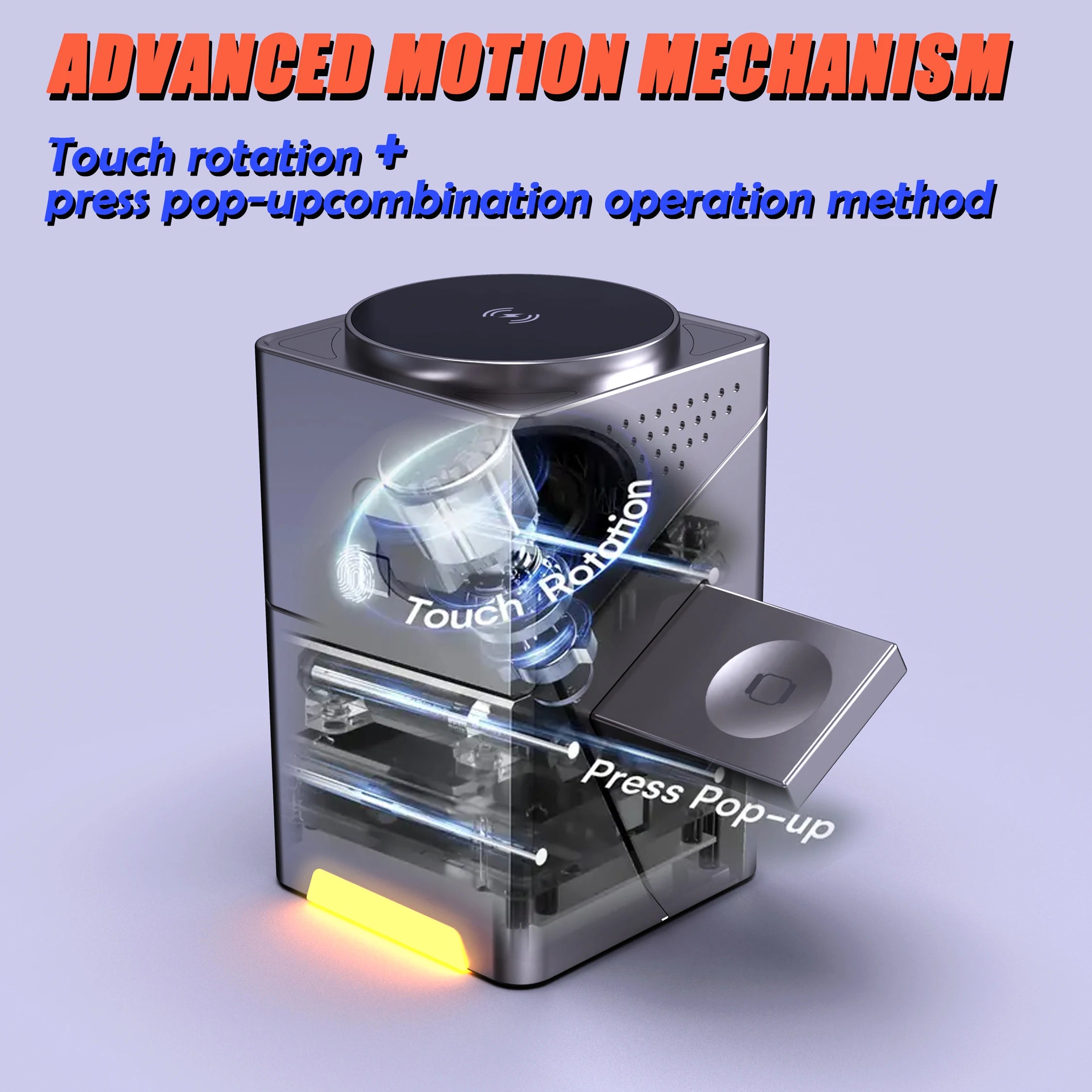 3-in-1 Automatic Rotating 15W Fast Wireless Charger – Pop-Up Dock for iPhone, Apple Watch & AirPods | Foldable Travel Charging Station