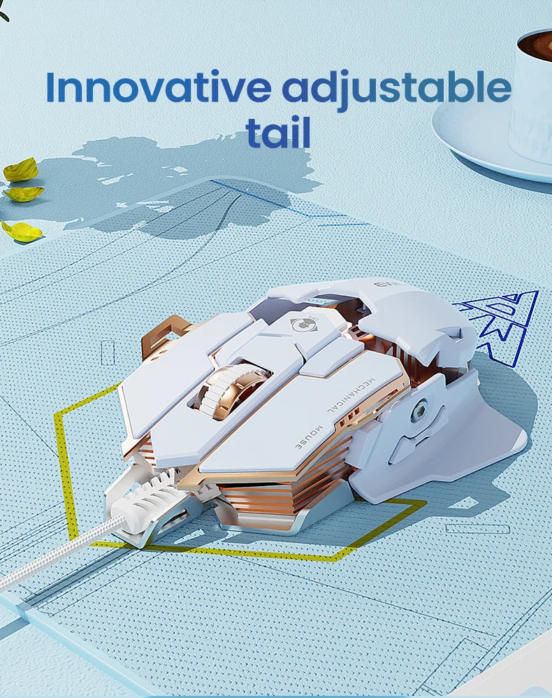 EWEADN G5 RGB Wired Gaming Mouse | Macro Function, Silent/Audible Click, Ergonomic Design for Laptop & PC