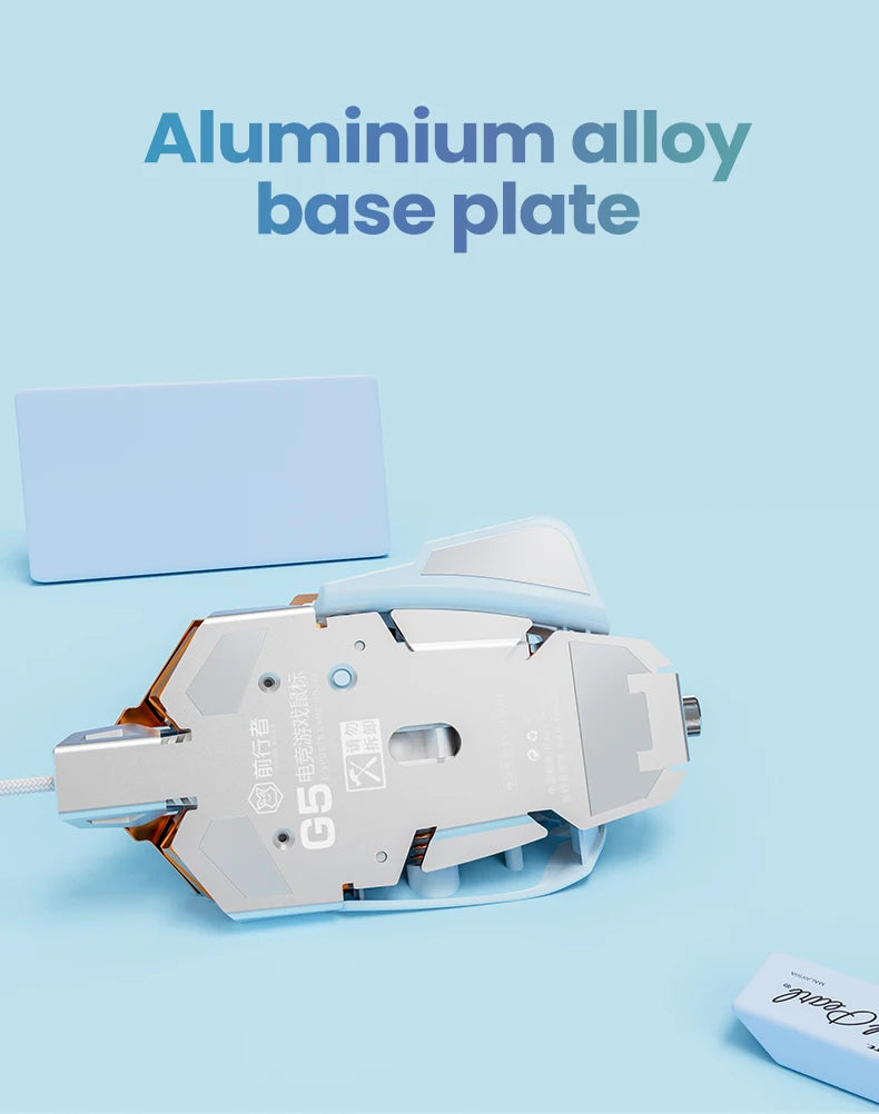 EWEADN G5 RGB Wired Gaming Mouse | Macro Function, Silent/Audible Click, Ergonomic Design for Laptop & PC