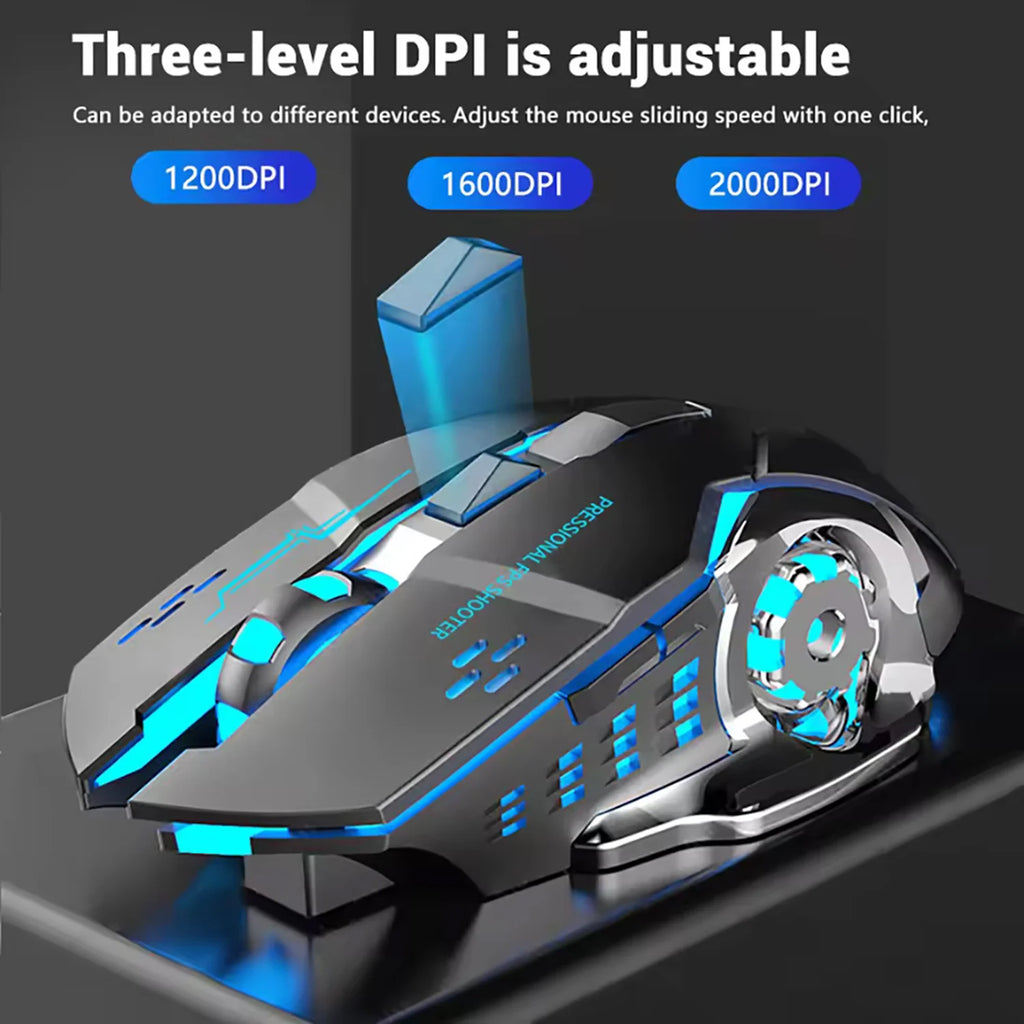 OBAME Rechargeable Wireless Gaming Mouse | Silent Bluetooth RGB Mouse with USB Receiver
