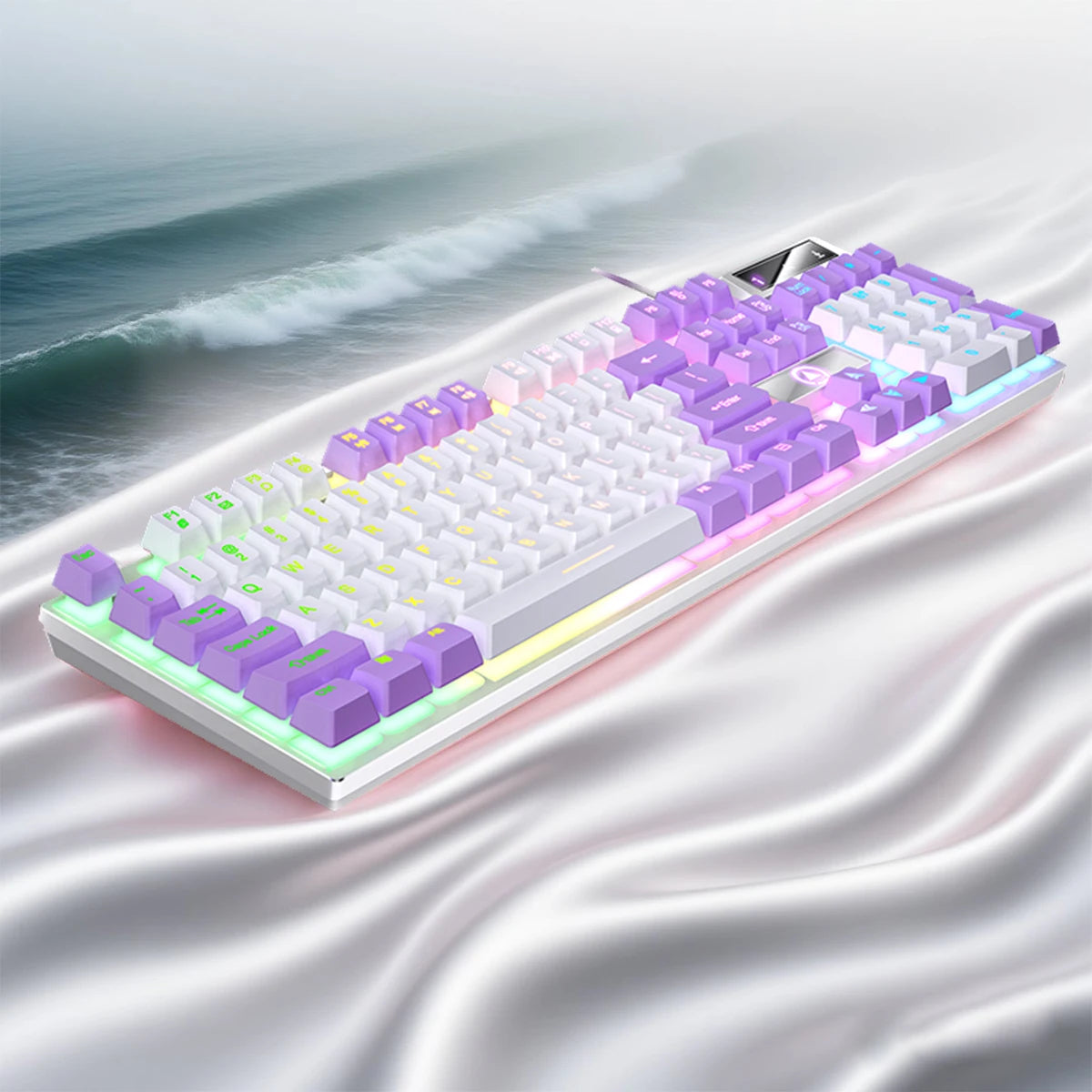 YINDIAO K500 Wired Gaming Keyboard with Numpad | Low-Profile Silent Keys, Ergonomic Design, USB Plug & Play for PC, Laptop & Office