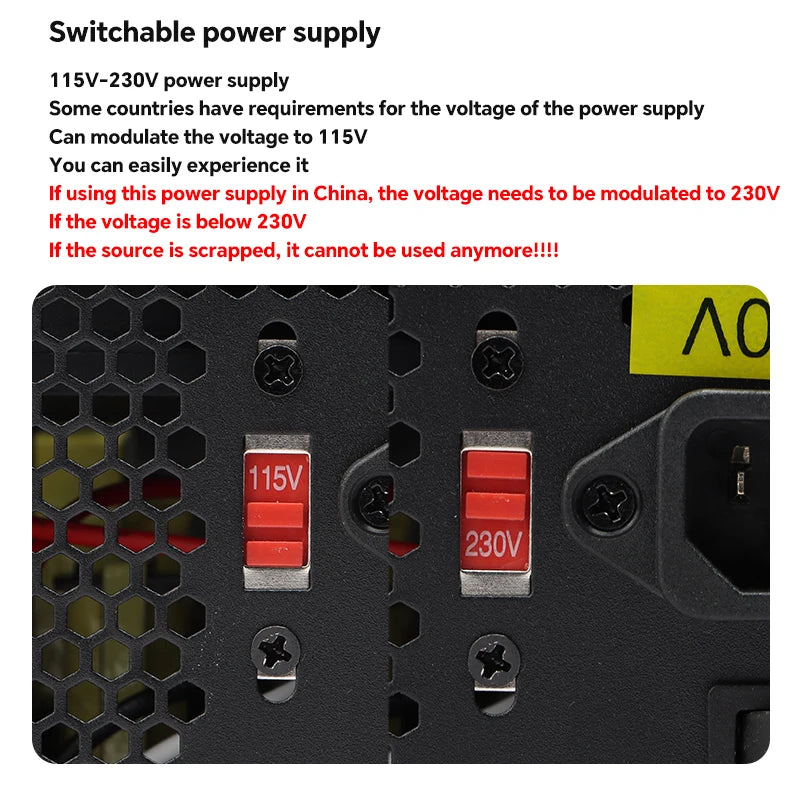 ATX 650W Gaming Power Supply | 600W Rated Silent PSU with 120mm Fan for Desktop PC