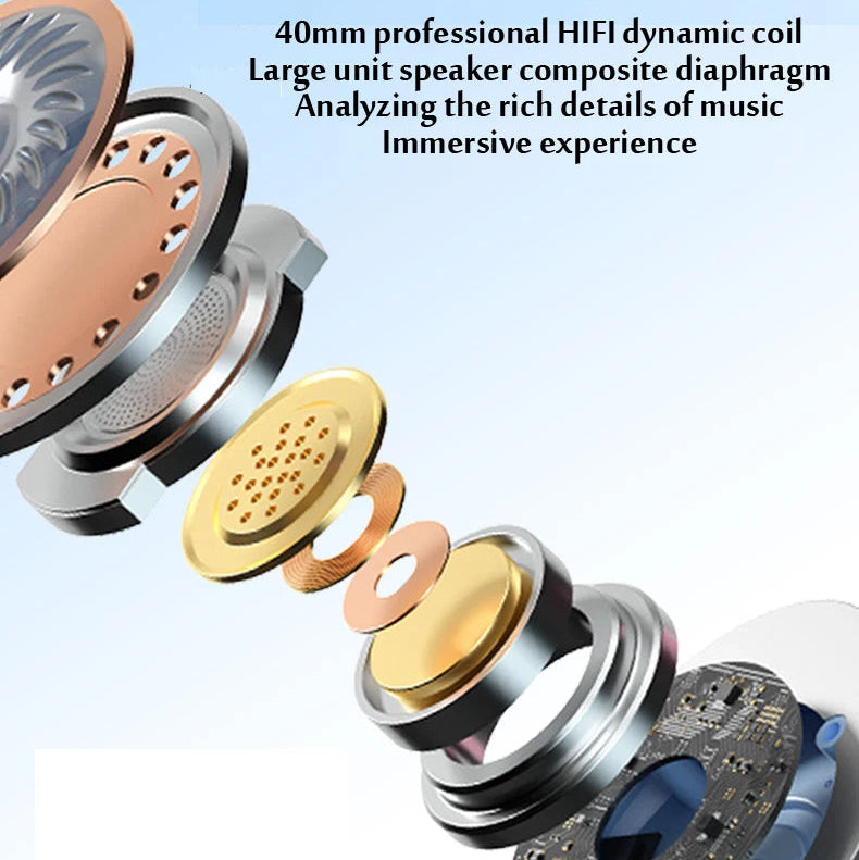 Gradient Color Luminous Wireless Headset | Bluetooth Headphones with Mic, SD Card Slot & RGB Lighting for Gaming, Music & Calls