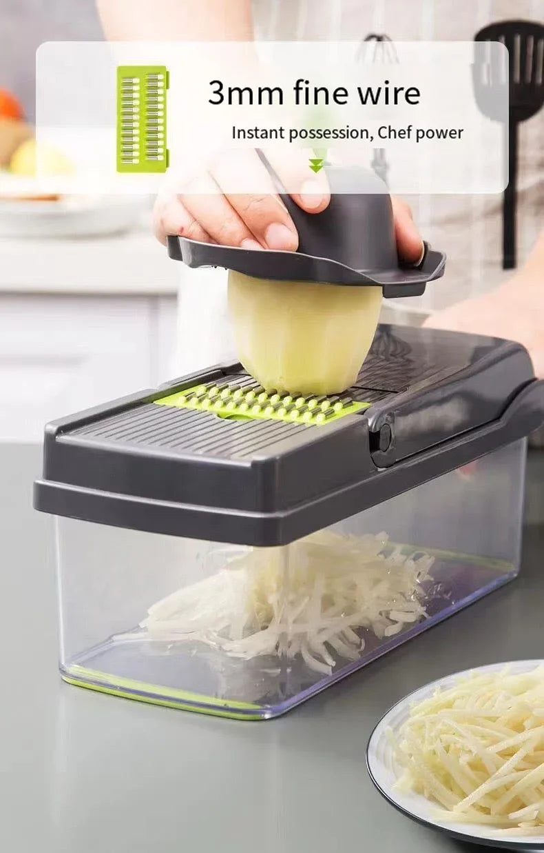 14/16 in 1 Multifunction Vegetable Chopper, Slicer, Dicer & Gater for Effortless Meal Prep
