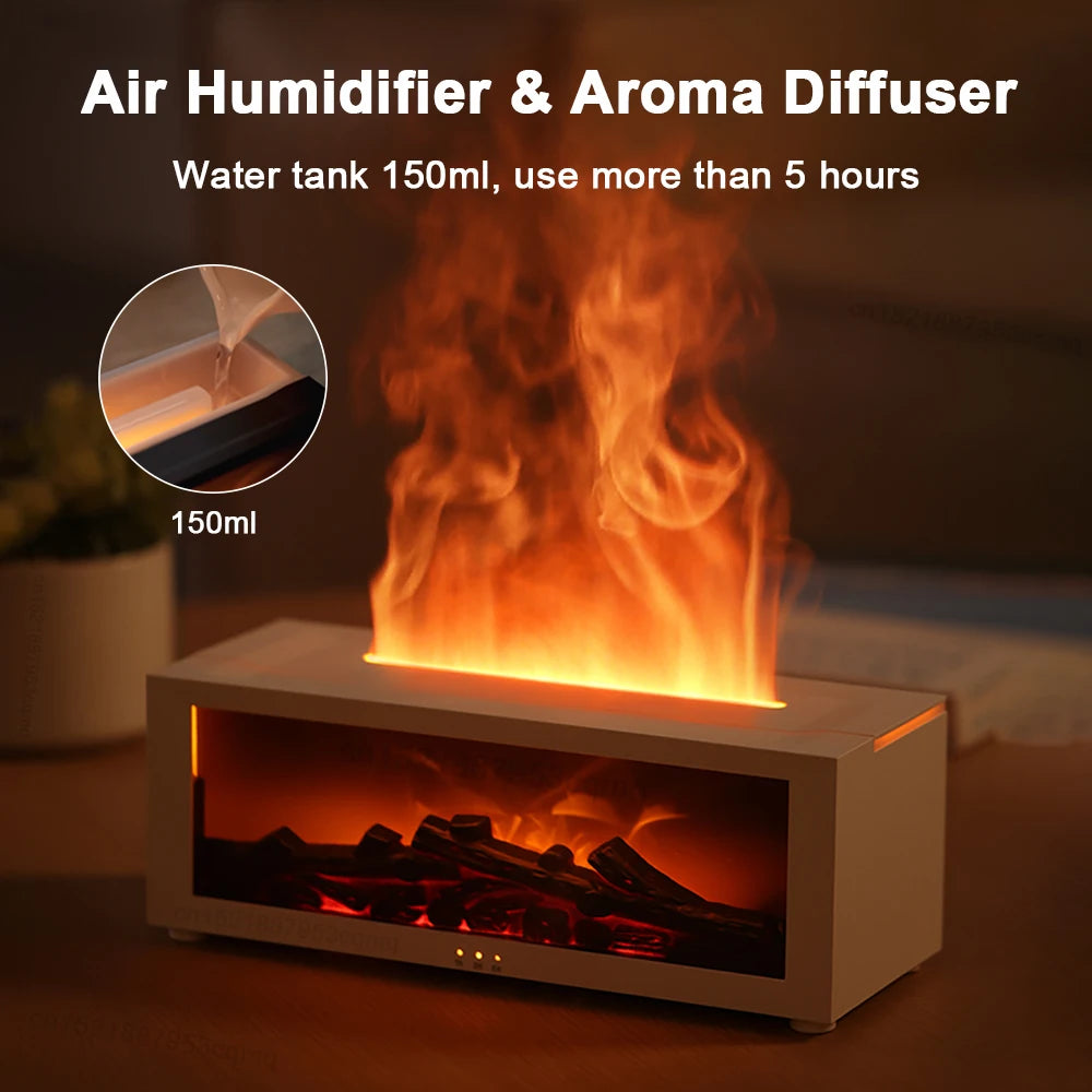 Ambient Flame Humidifier with Aroma Diffusion & LED Lighting