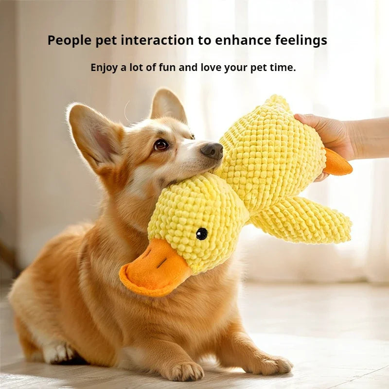 Plush Duck Dog Toy – Soft Squeaky Chew Toy for Dogs | Bite-Resistant, Teeth Cleaning & Comfort Companion Toy