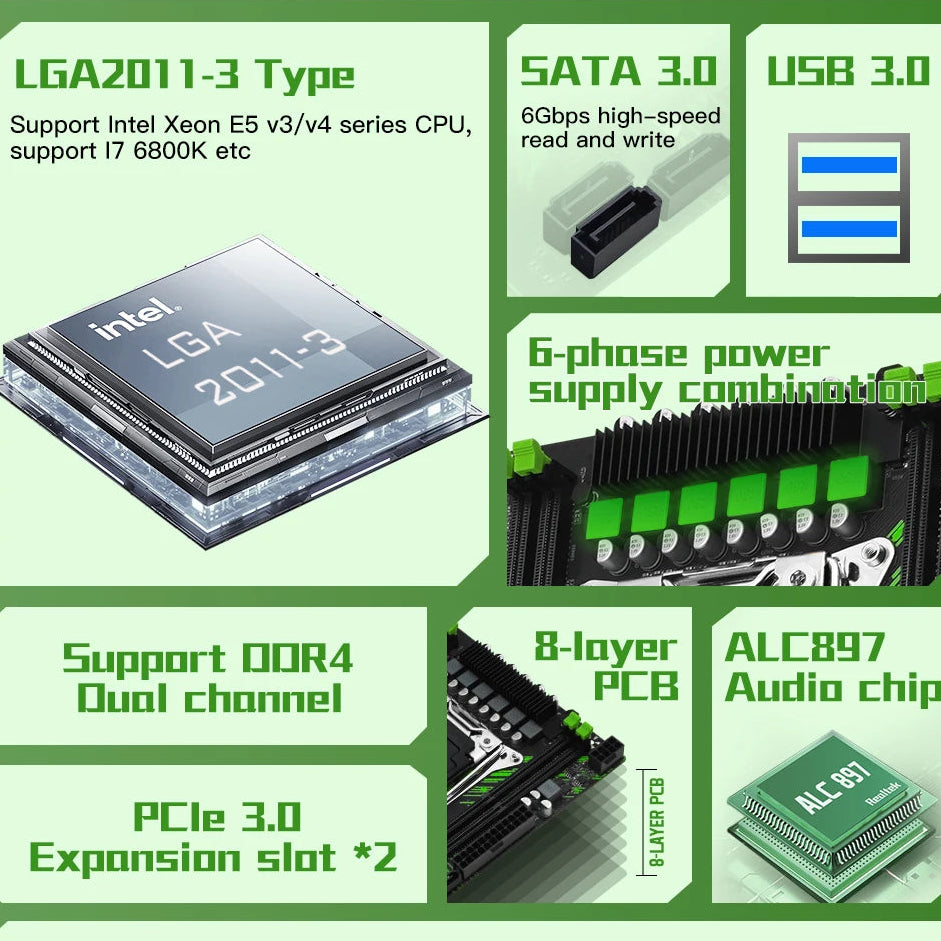 MACHINIST X99 PR9 Motherboard | LGA 2011-3 Intel Xeon E5 V3/V4 Support | DDR4 RAM