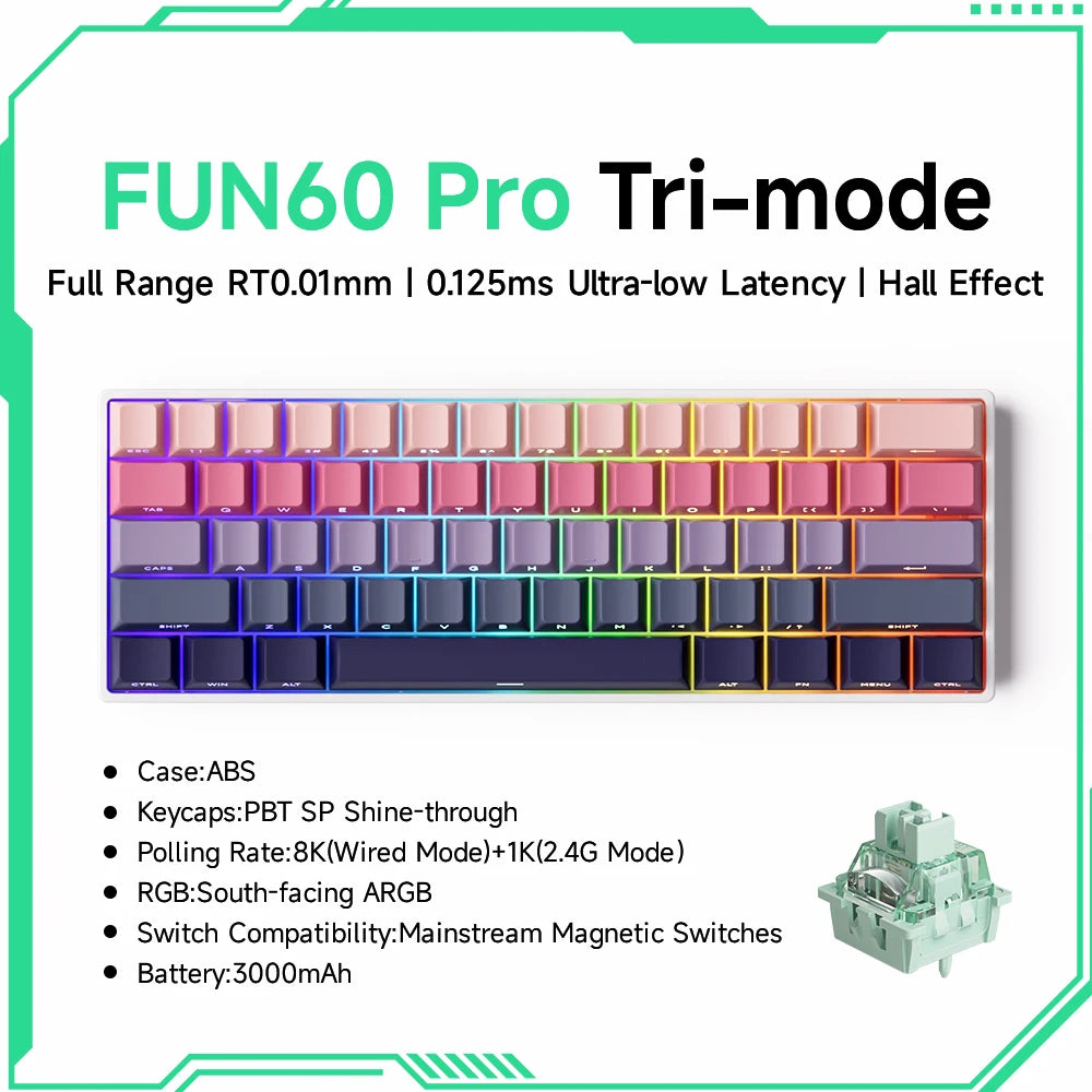 Pro-Level Precision: AKKO x MONSGEEK FUN60 PRO & MAX Wireless 60% Mechanical Keyboard with Magnetic Switches & Customizable RGB