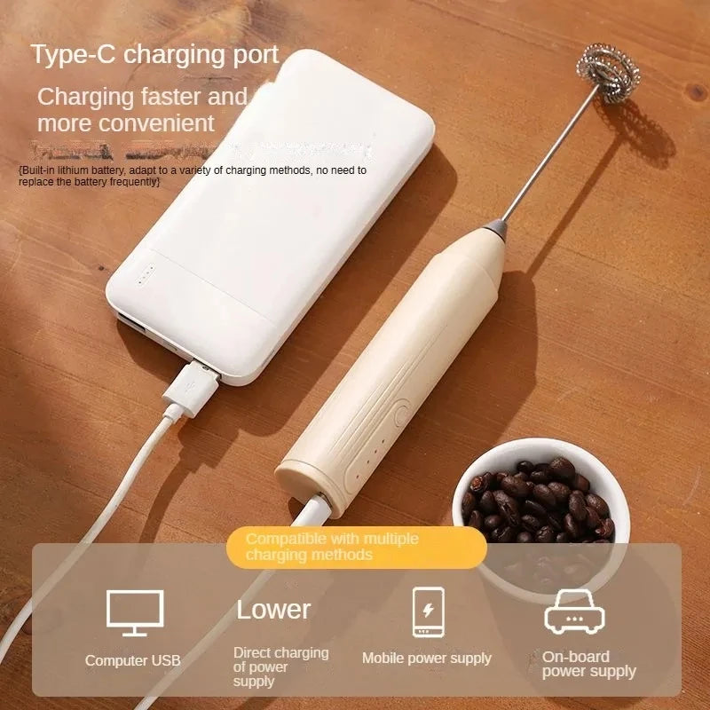 Xiaomi Portable Electric Milk Frother - USB Rechargeable Handheld Foam Maker for Coffee, Latte & Cappuccino