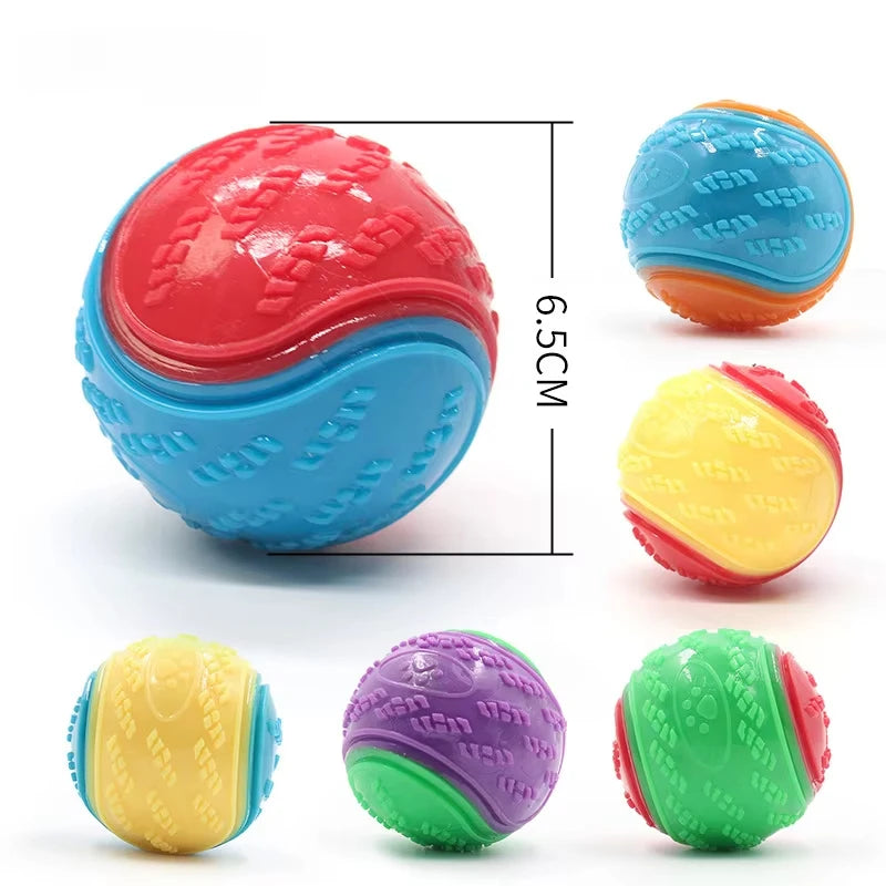 Durable Interactive Dog Chew Ball - Teeth Cleaning, Squeaky Toy and Bite-Resistant Fun Balls of Pets
