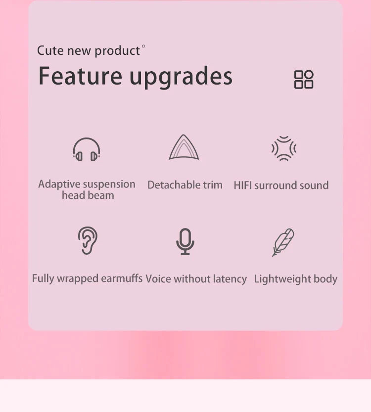 Onikuma RGB Cat Ear Gaming Headset – Pink Noise Cancelling Headphones with Mic & LED Lights