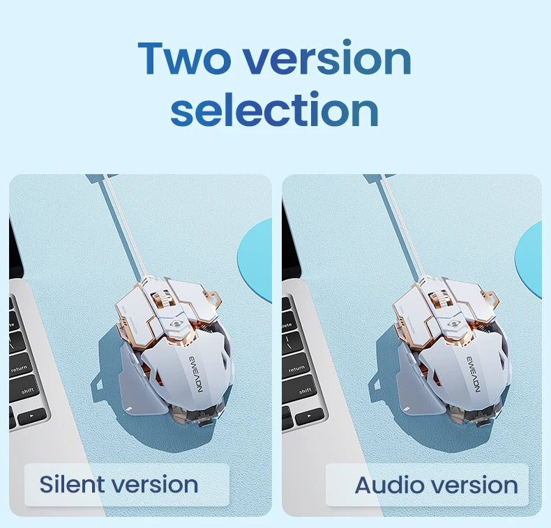 EWEADN G5 RGB Wired Gaming Mouse | Macro Function, Silent/Audible Click, Ergonomic Design for Laptop & PC